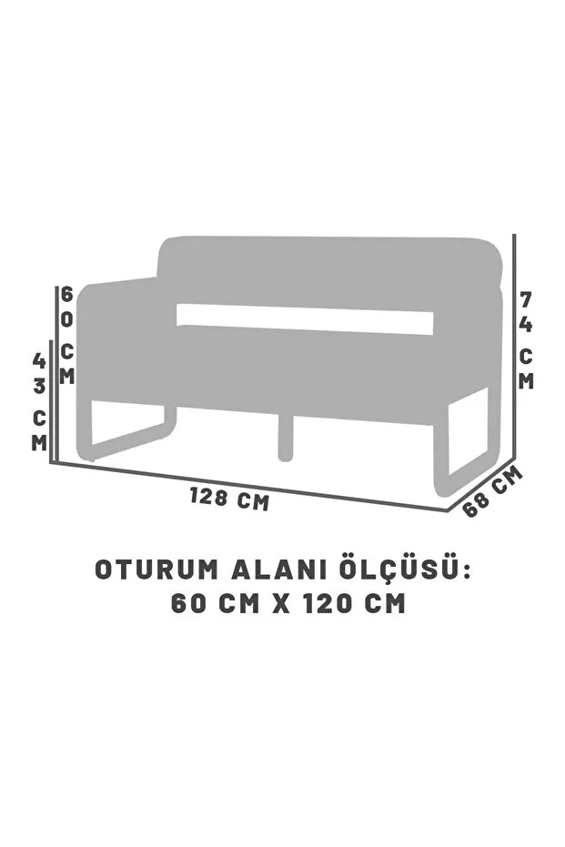 Aryaves Hazeran Jüt Bohem İkili Kanepe Ceviz Ahşap, Sütlü Kahve